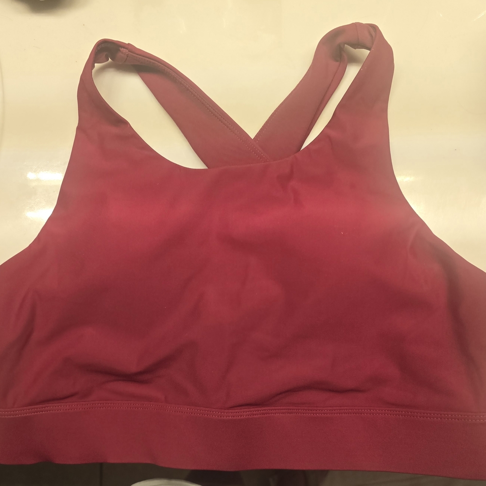 Fabletics Pink Sports Bra with Racerback Design
